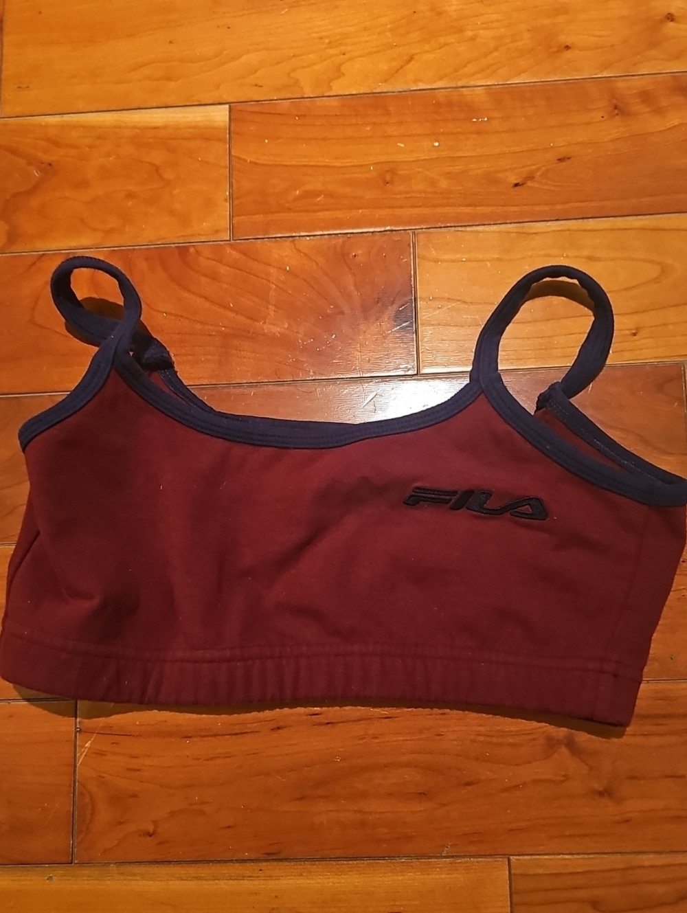 FILA Maroon Sports Bra with Navy Trim